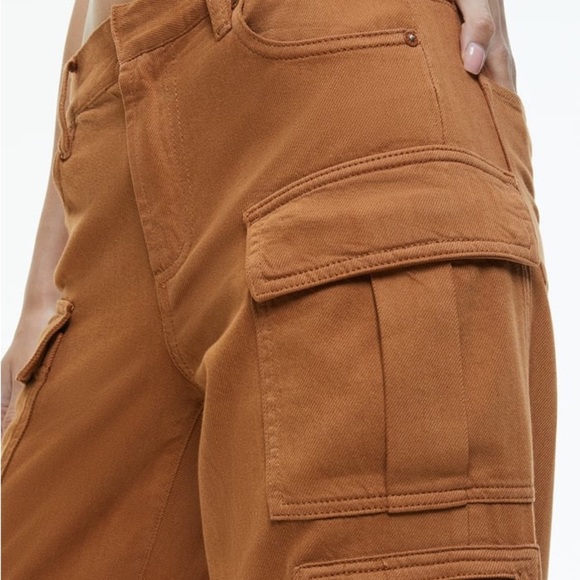 Alice + Olivia Cargo Pants Women’s Size 30 Camel Khaki Wide Leg Cay Baggy NWT - Picture 4 of 8